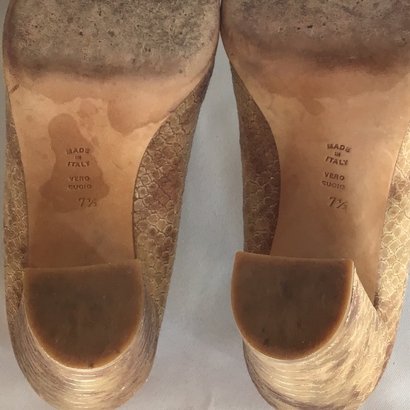 Butter Heels Italian Leather Snakeskin Embossed - Picture 12 of 15